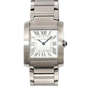 Cartier Tank Francaise MM WSTA0074 Quartz Silber Dial Boys Watch 90250799